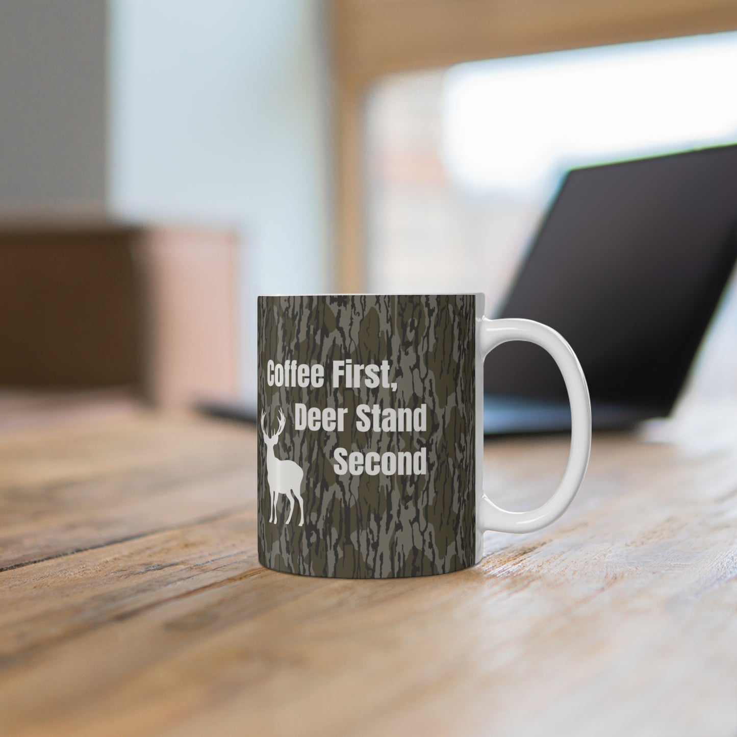 Coffee First, Deer Stand Second Camouflage Hunting Mug – 11oz