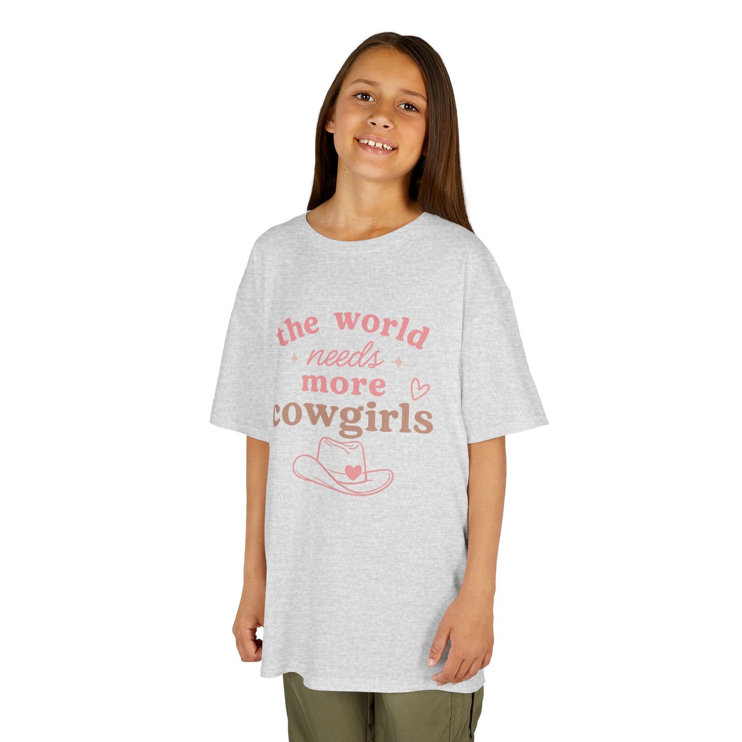 “The World Needs More Cowgirls” Pink Cowgirl Graphic - Kids Tee