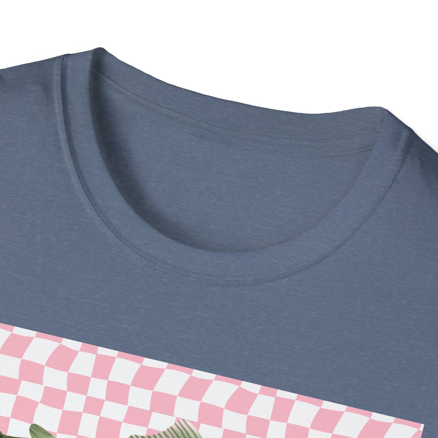 Three Vintage Fish T-Shirt | Pink Checkerboard Background