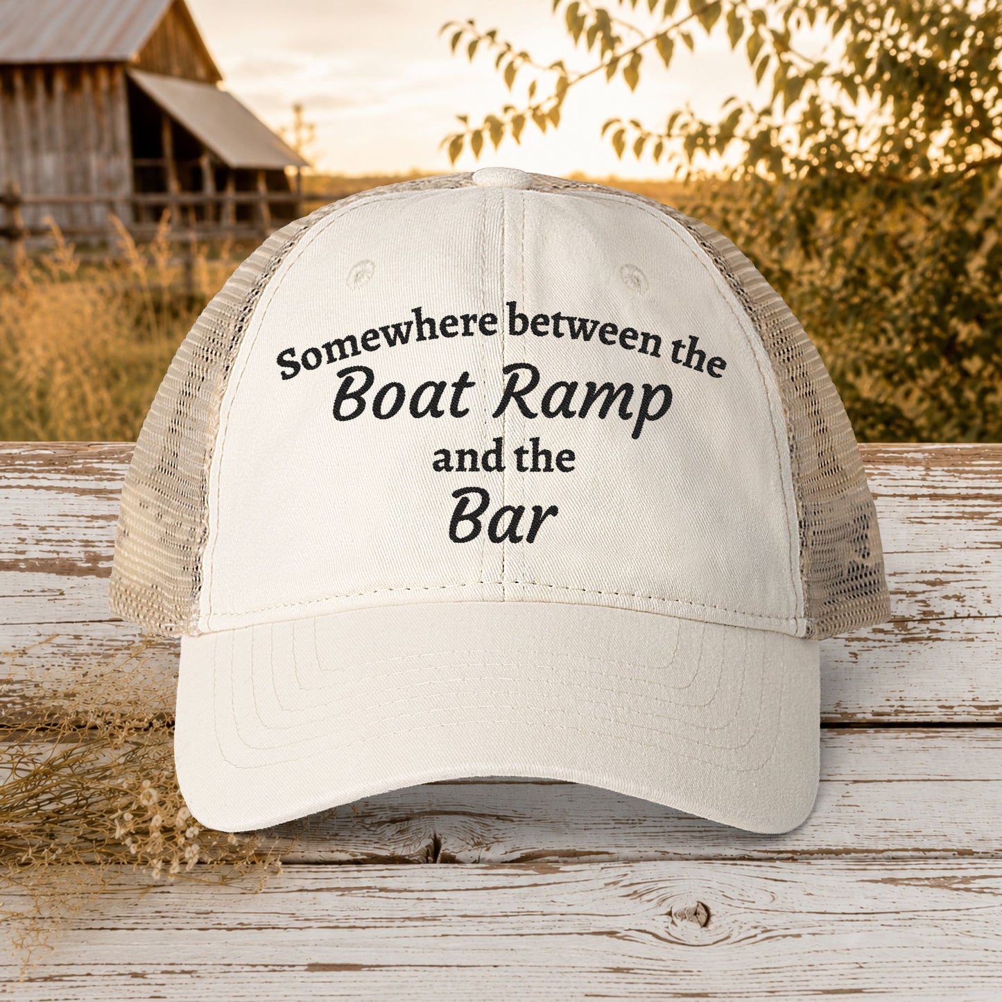 Boat Ramp & Bar Embroidered Hat for Women