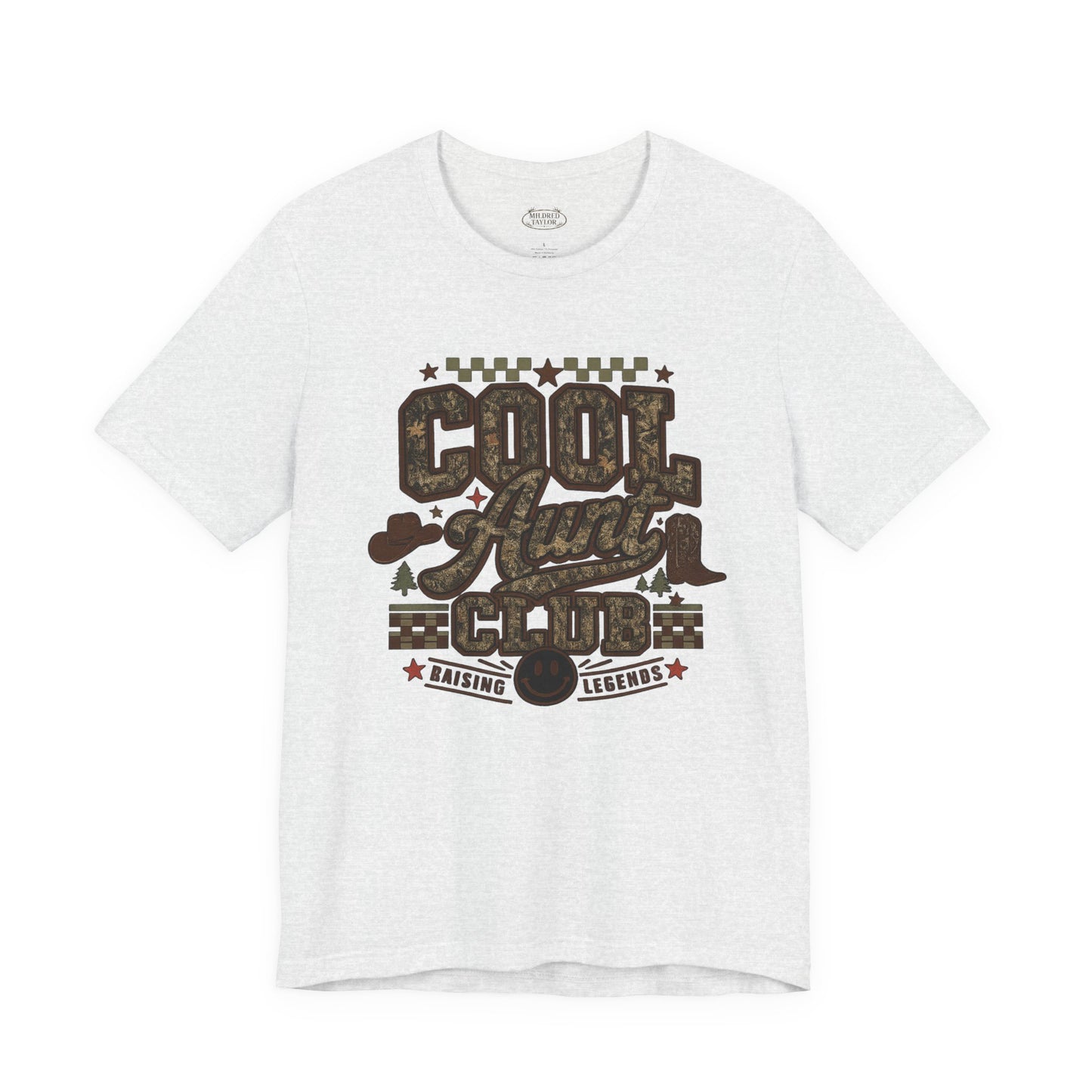 Cool Aunt Club Camo Tee — 'Raising Legends' Vintage Style