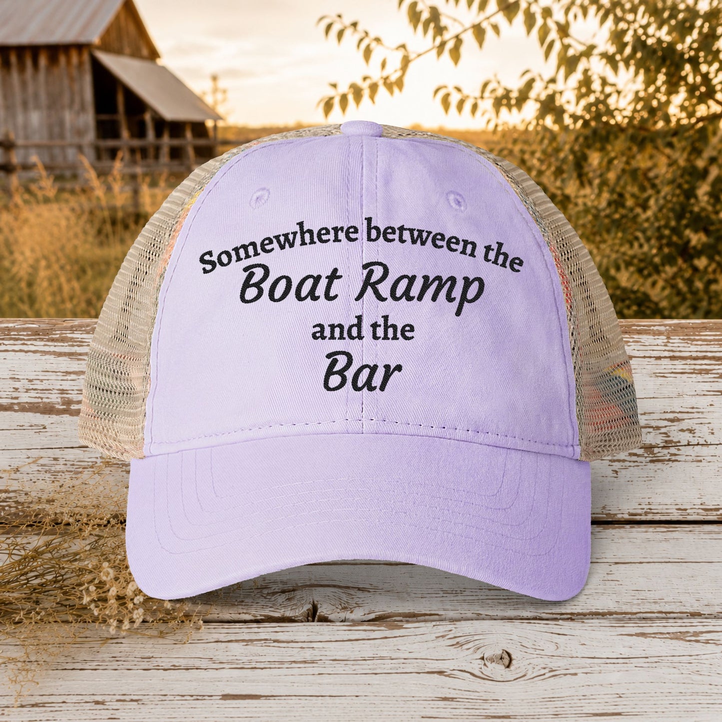 Boat Ramp & Bar Embroidered Hat for Women