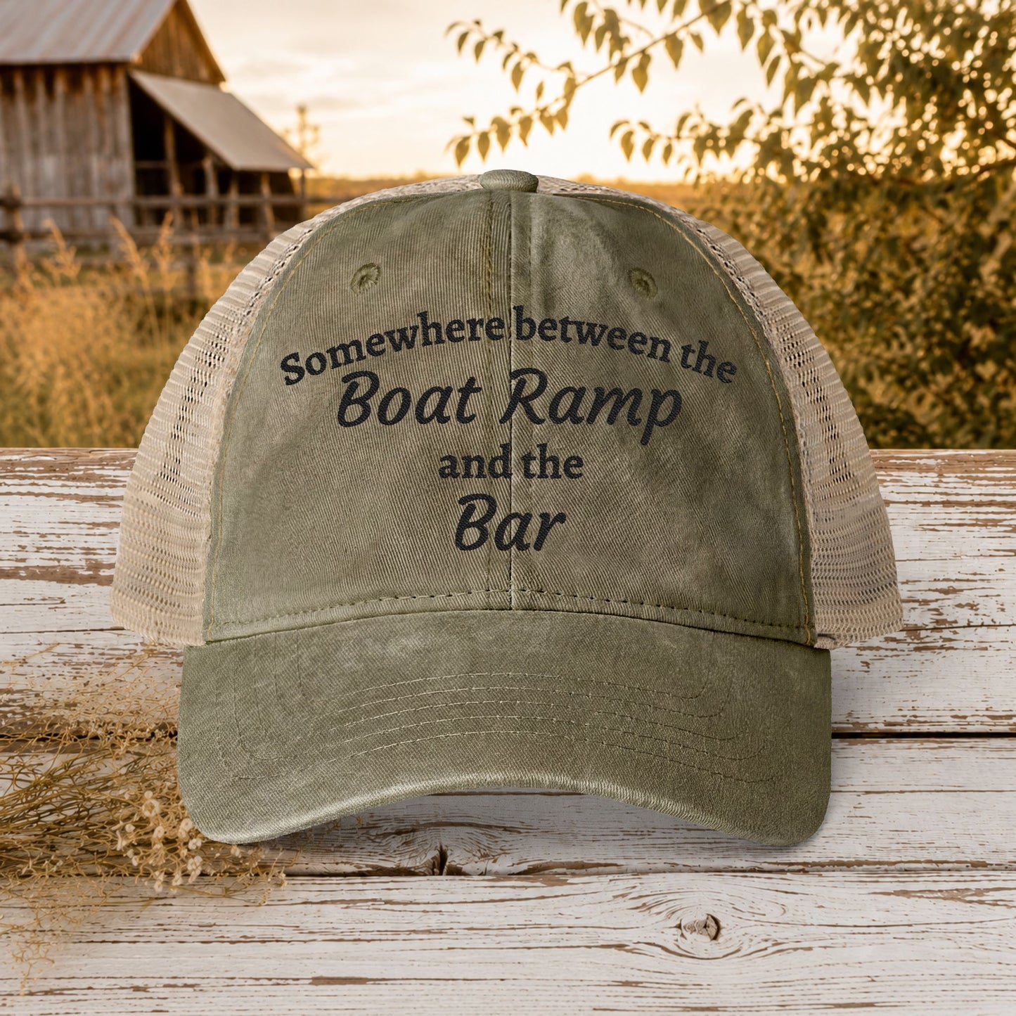 Boat Ramp & Bar Embroidered Hat for Women