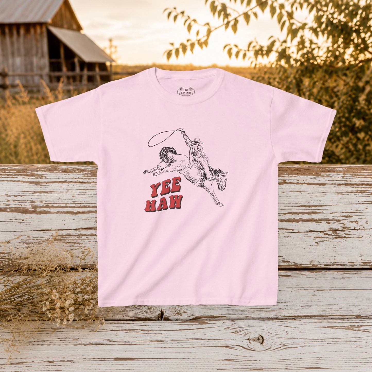'Yee Haw' Rodeo Cowboy Graphic - Kids Tee