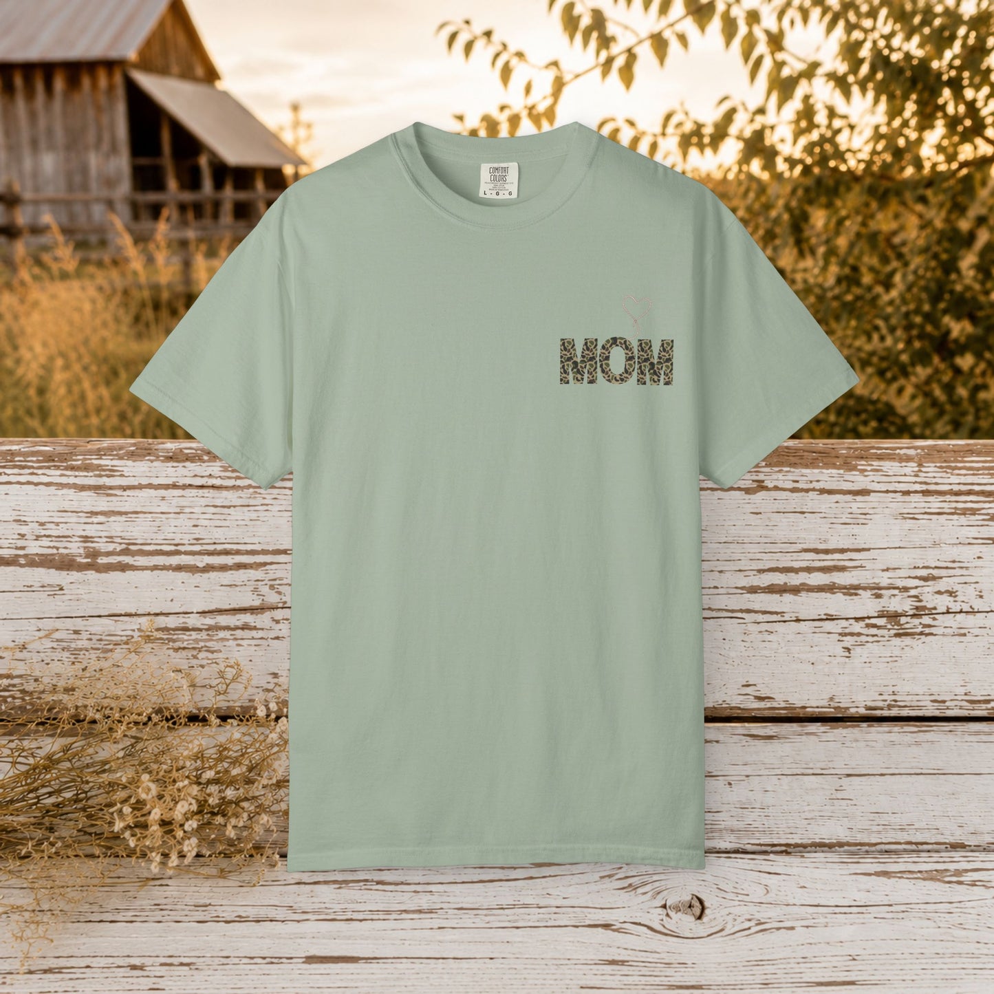 Country Mom Camo Shirt with Rope Heart, Rustic Mama T-Shirt, Western Mom Gift, Camo Heart Graphic Tee, Mothers Day Country Mom Shirt