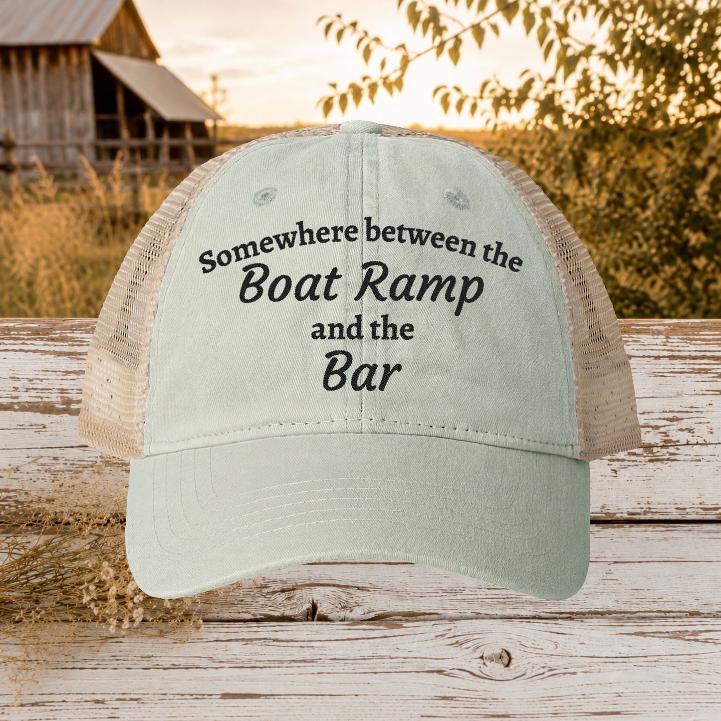 Boat Ramp & Bar Embroidered Hat for Women