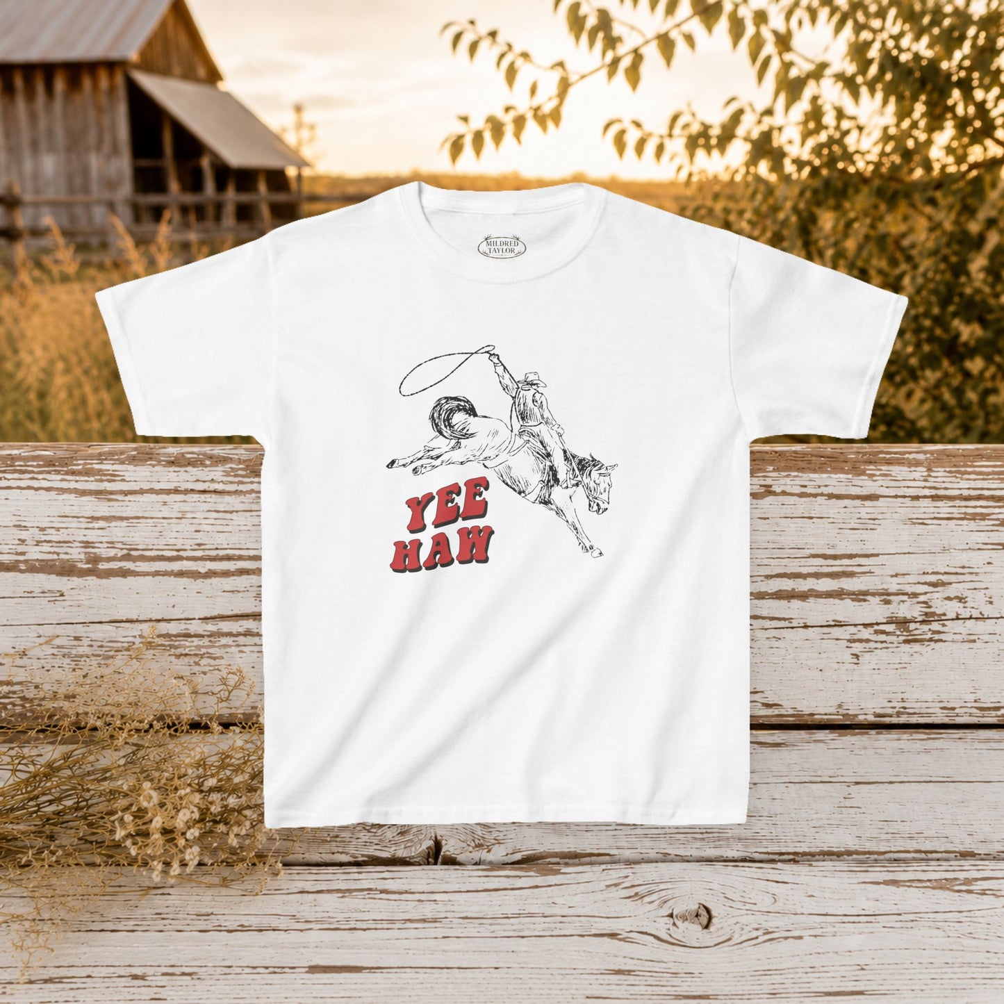 'Yee Haw' Rodeo Cowboy Graphic - Kids Tee