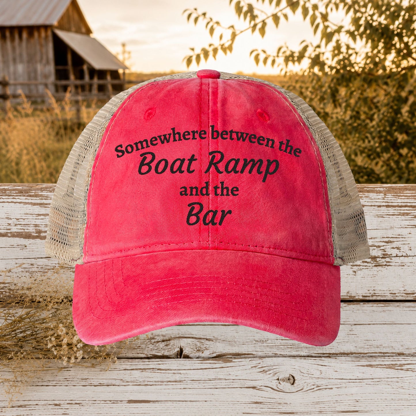 Boat Ramp & Bar Embroidered Hat for Women