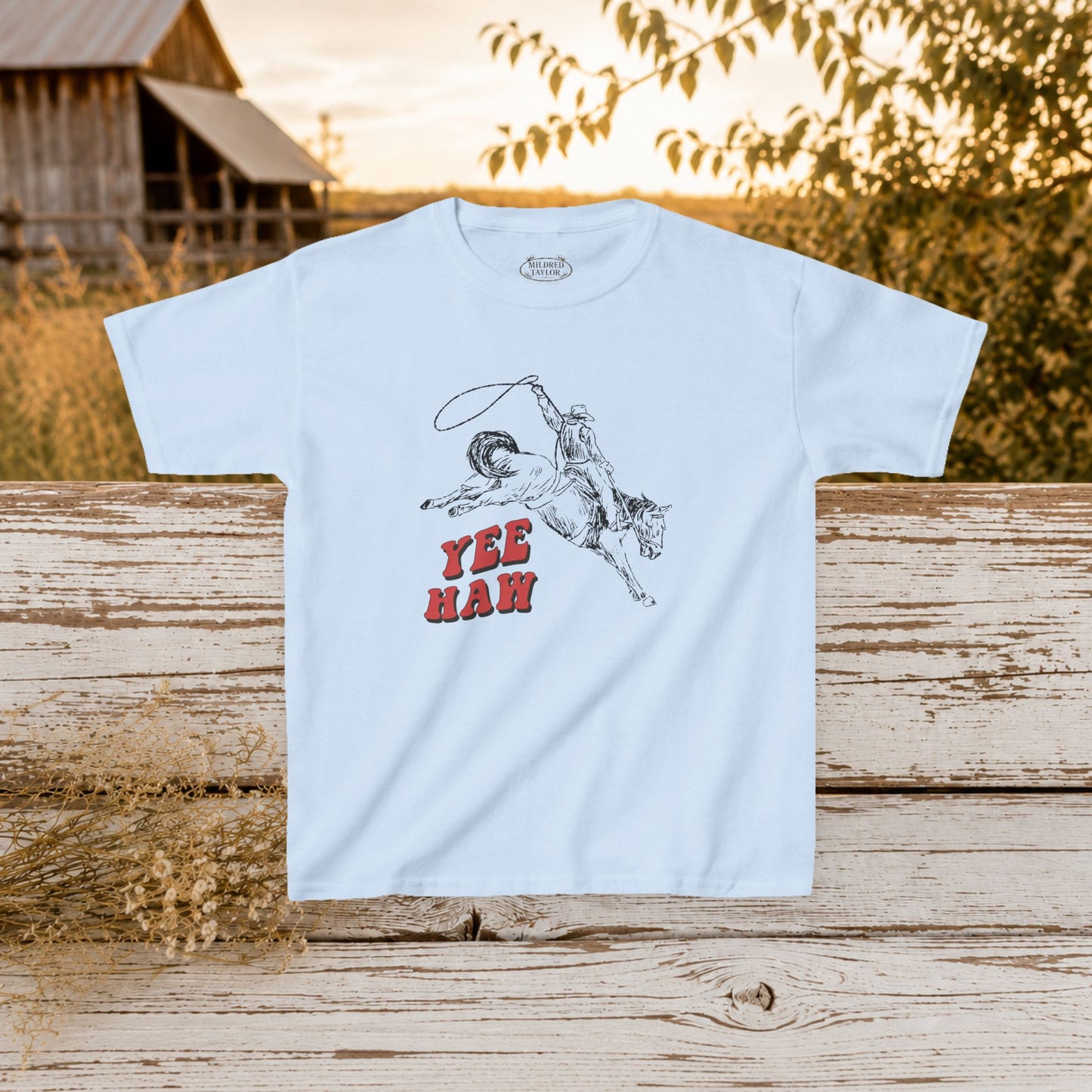 'Yee Haw' Rodeo Cowboy Graphic - Kids Tee