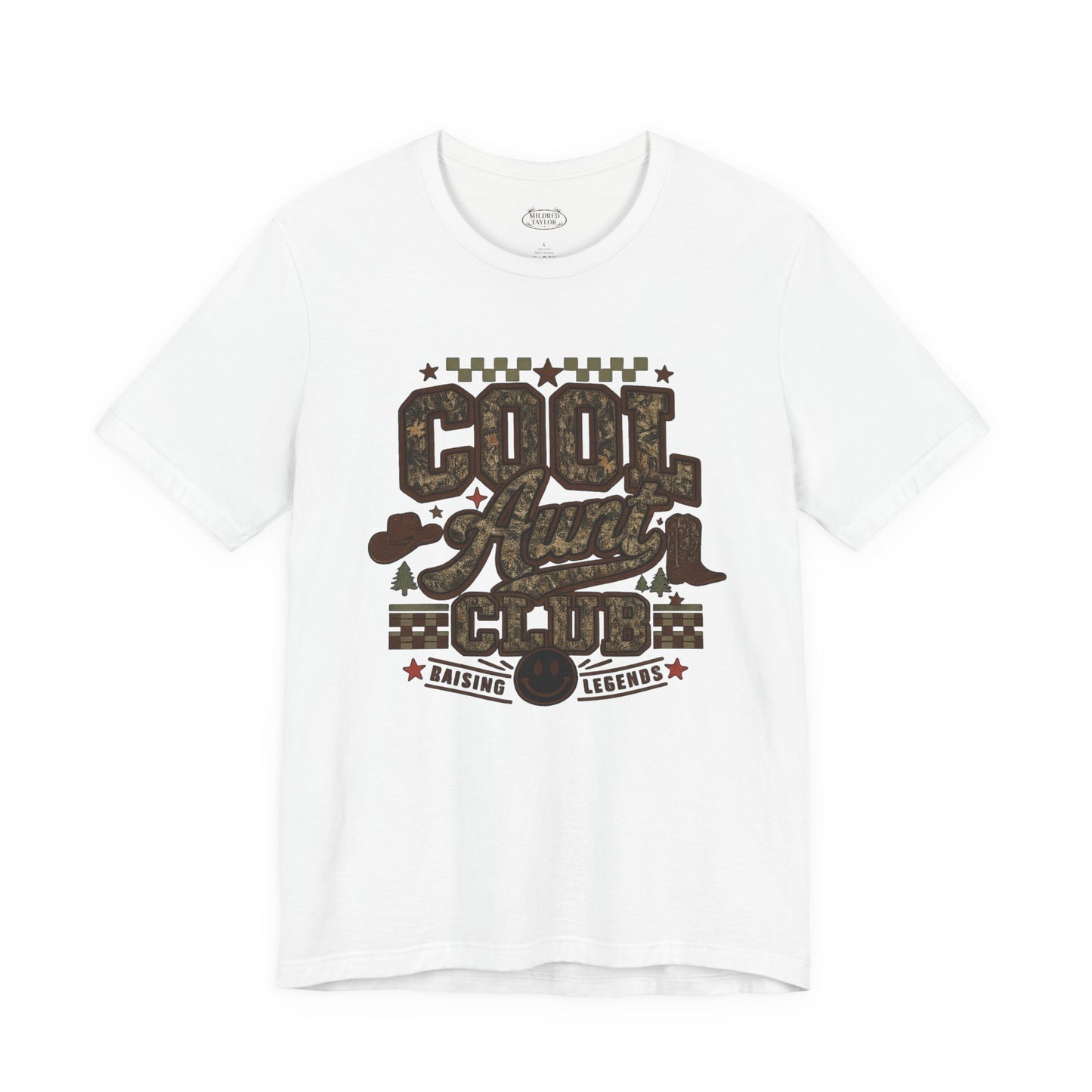 Cool Aunt Club Camo Tee — 'Raising Legends' Vintage Style