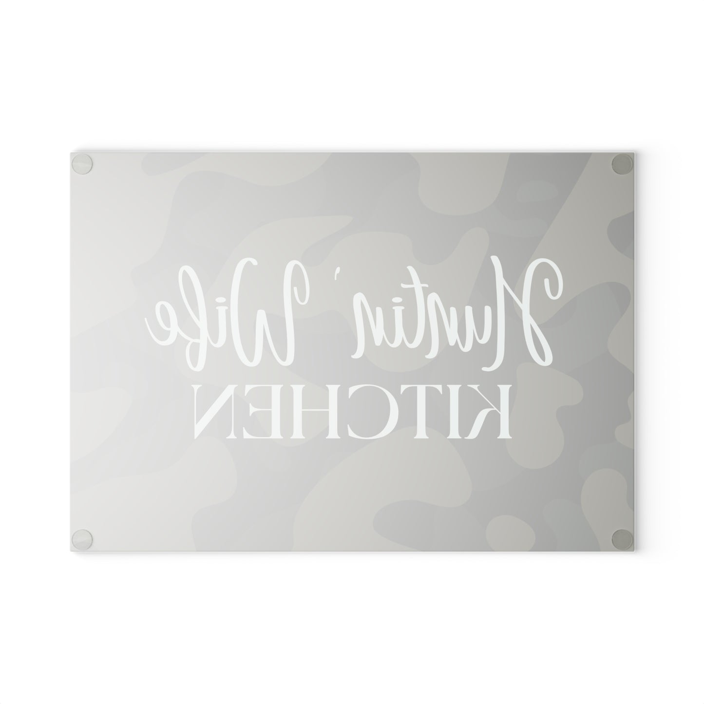 Glass Cutting Board — "Huntin' Wife Kitchen" Camo Decorative & Functional Cutting Board