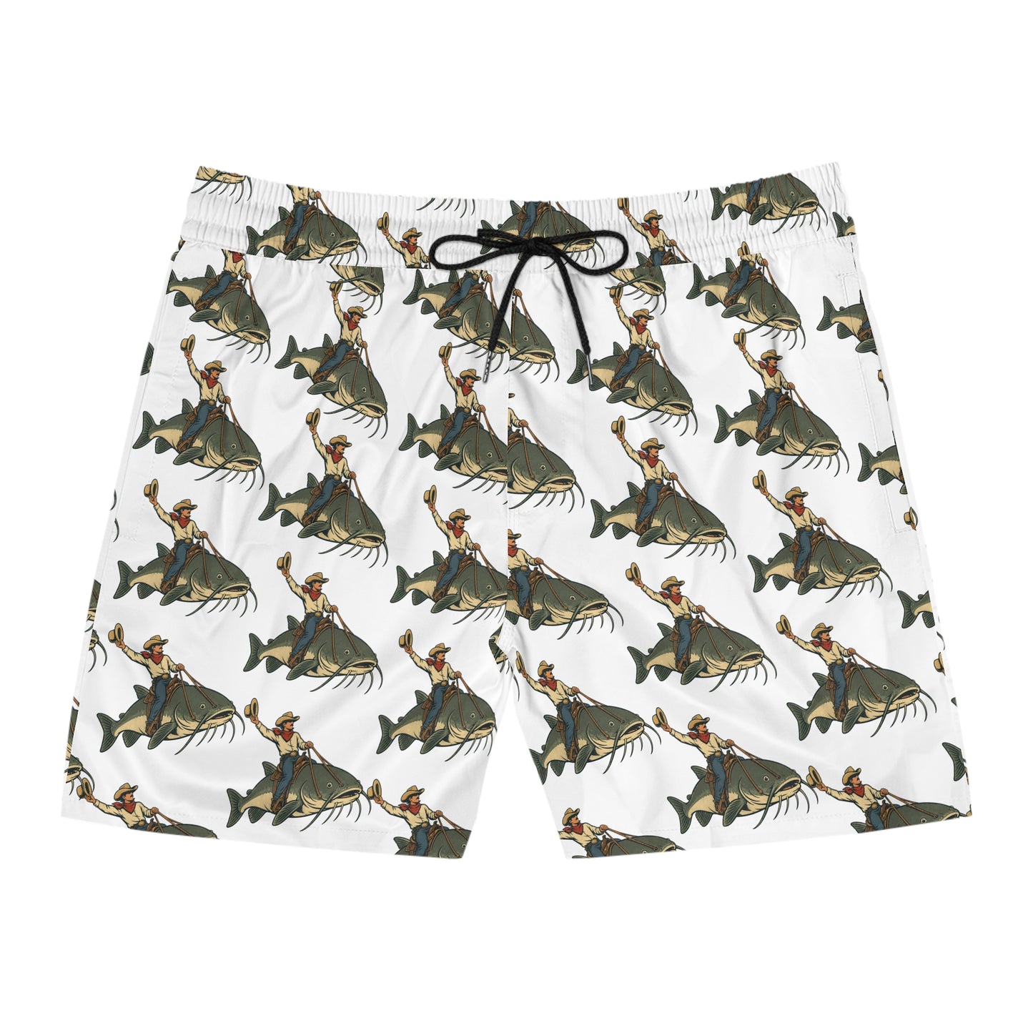 Dirty Water Cowboy Catfish Swim Shorts - Men’s Mid-Length Beach Trunks