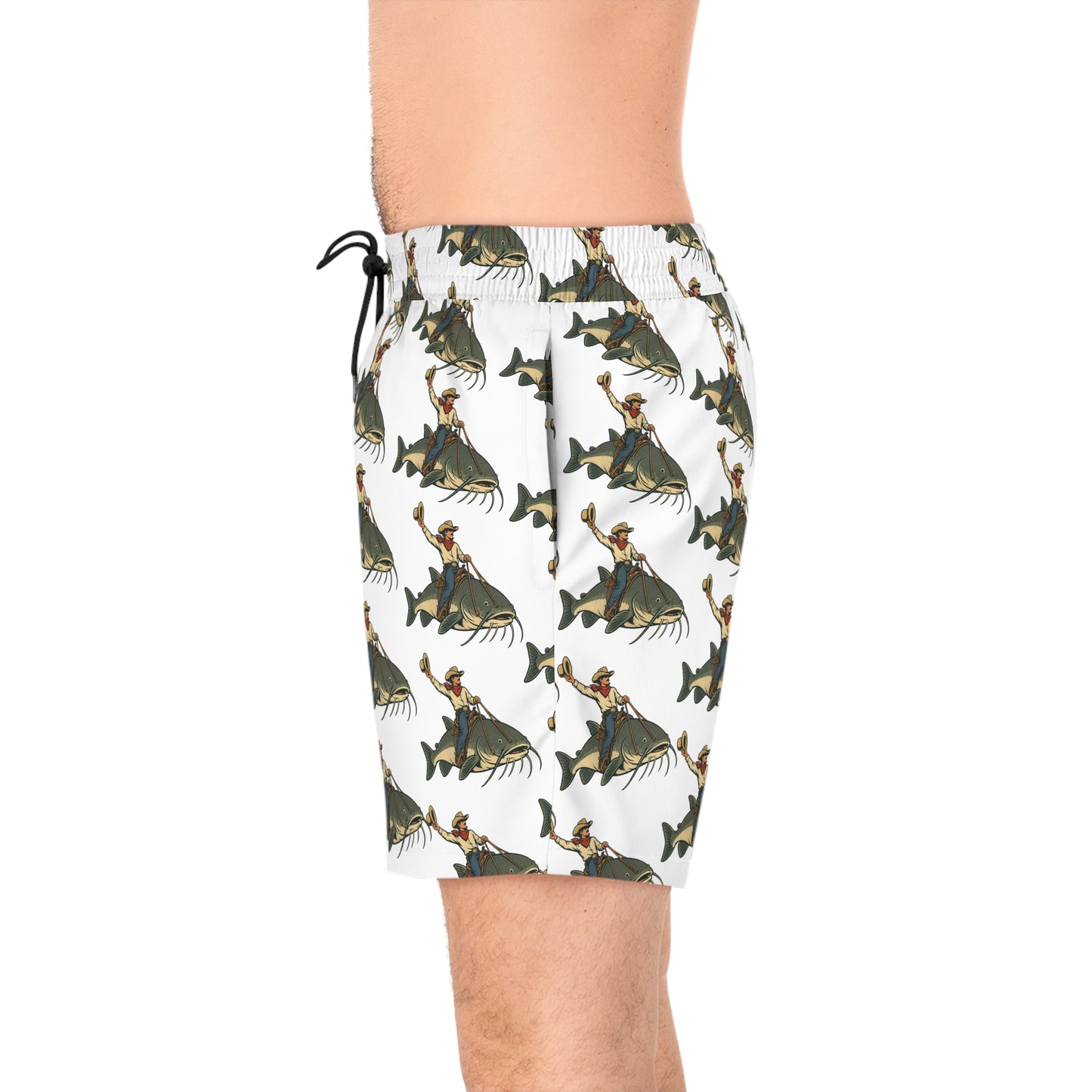 Dirty Water Cowboy Catfish Swim Shorts - Men’s Mid-Length Beach Trunks
