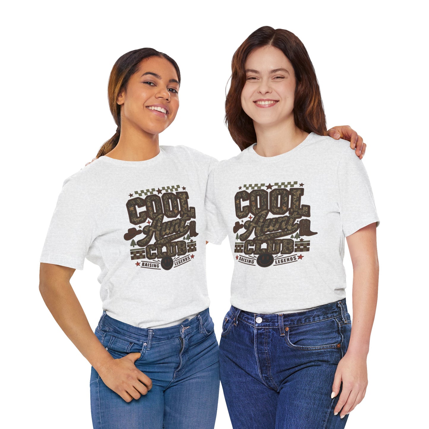 Cool Aunt Club Camo Tee — 'Raising Legends' Vintage Style