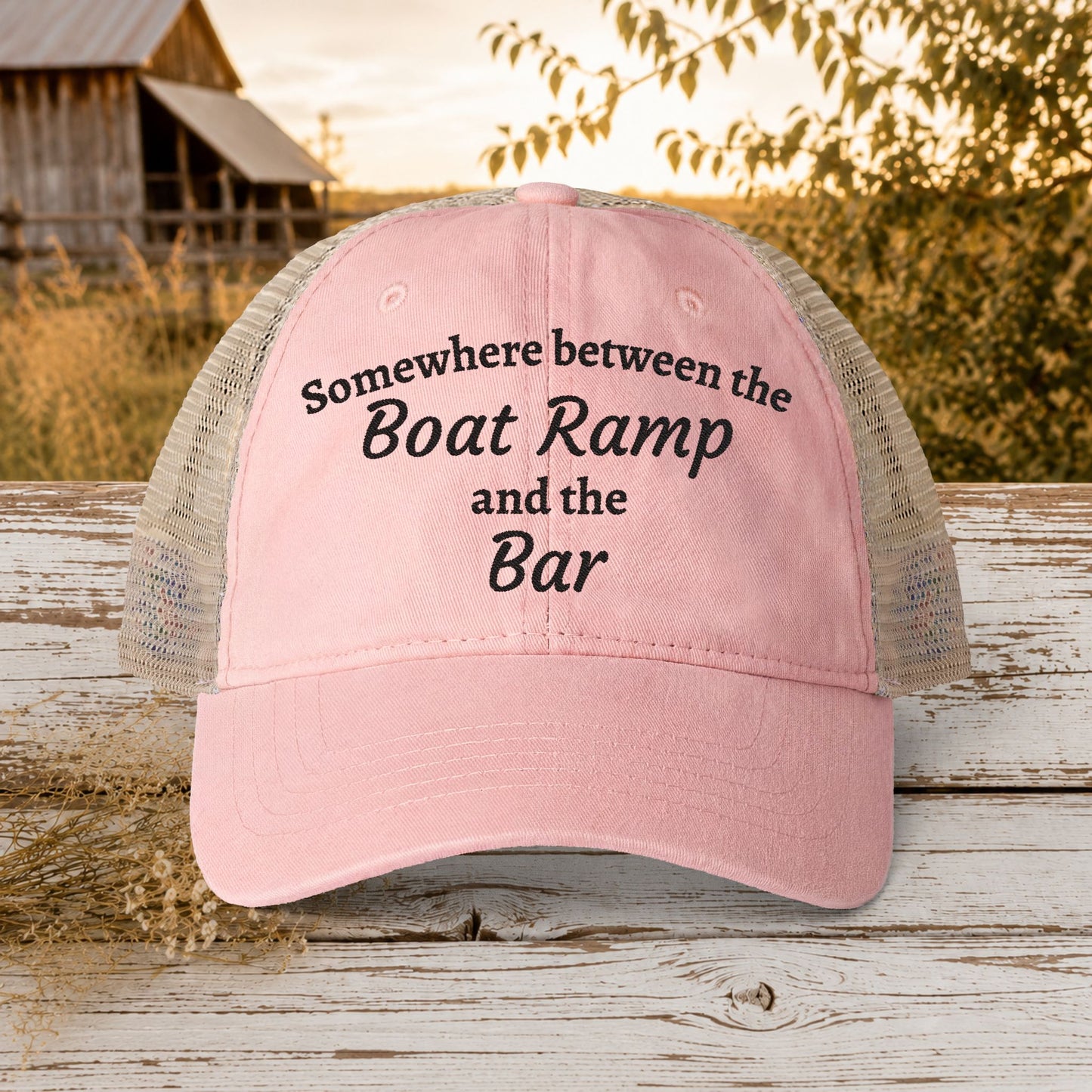 Boat Ramp & Bar Embroidered Hat for Women
