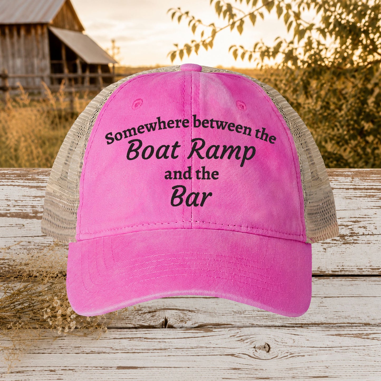 Boat Ramp & Bar Embroidered Hat for Women