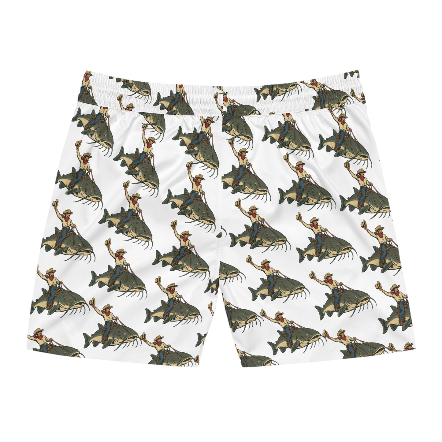 Dirty Water Cowboy Catfish Swim Shorts - Men’s Mid-Length Beach Trunks