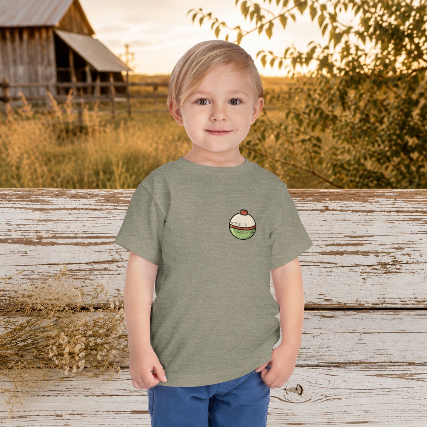 “Reel Cool Kid” Fishing Bass Graphic - Toddler Tee