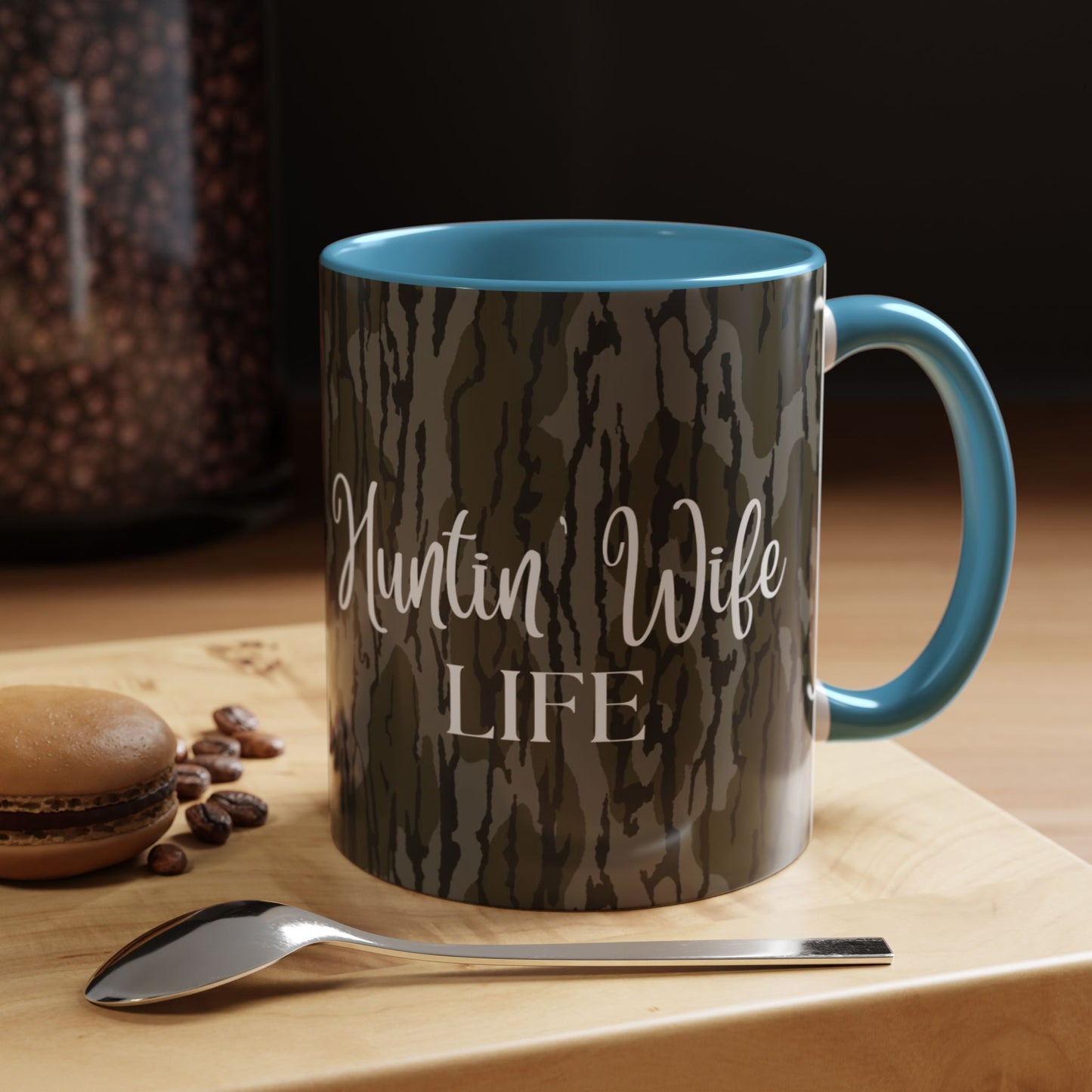 Hunting Wife Life Bottomland Camo Accent Coffee Mug