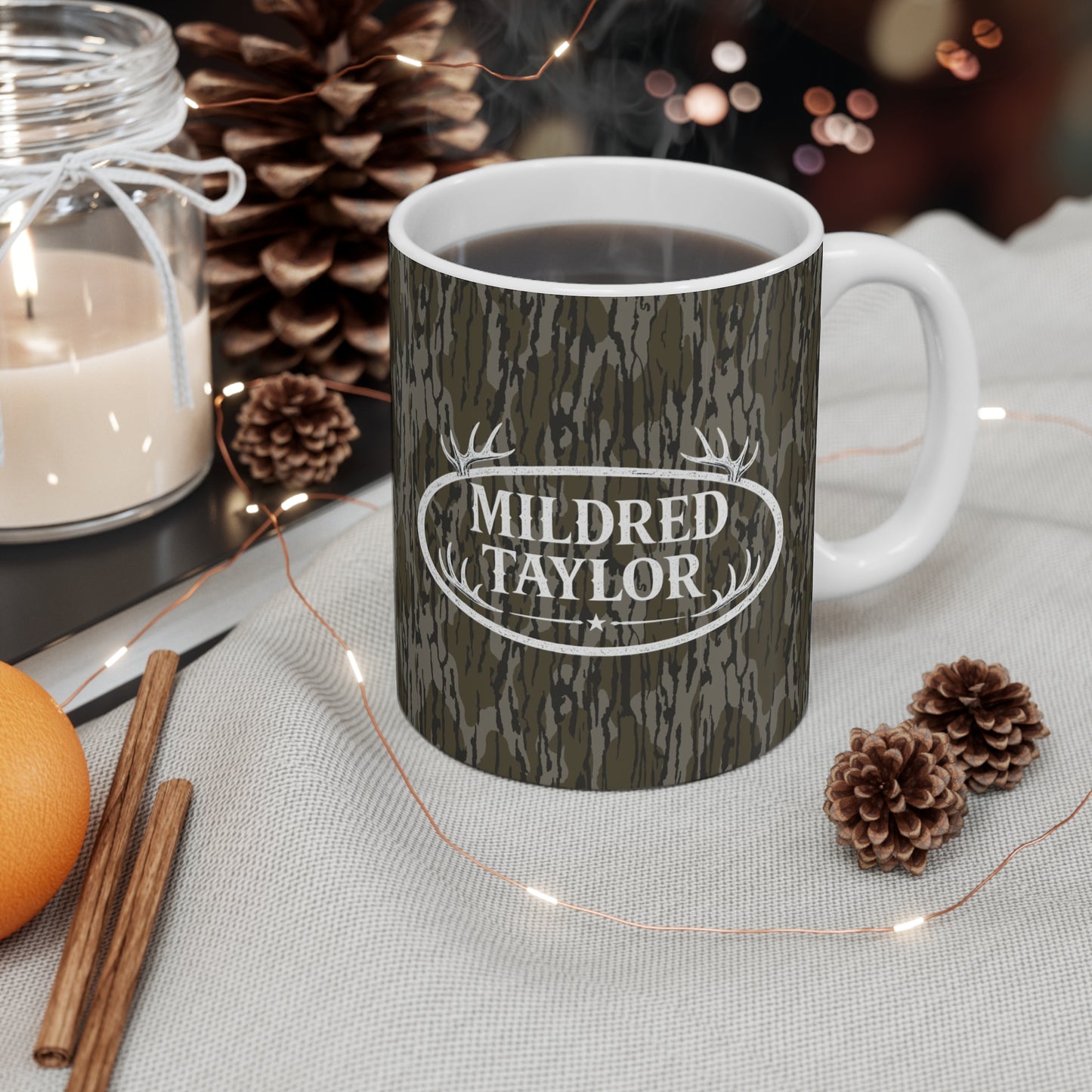 Brand 'Mildred Taylor' Rustic Antler Logo Coffee Mug