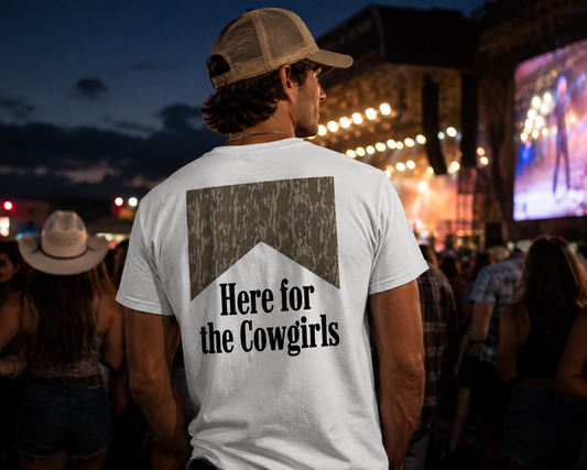 "Here for the Cowgirls" T-Shirt — Western Graphic Tee