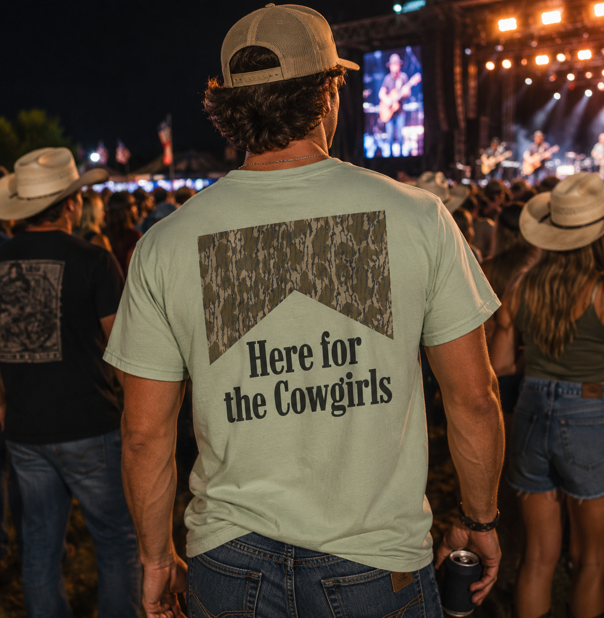 "Here for the Cowgirls" T-Shirt — Western Graphic Tee