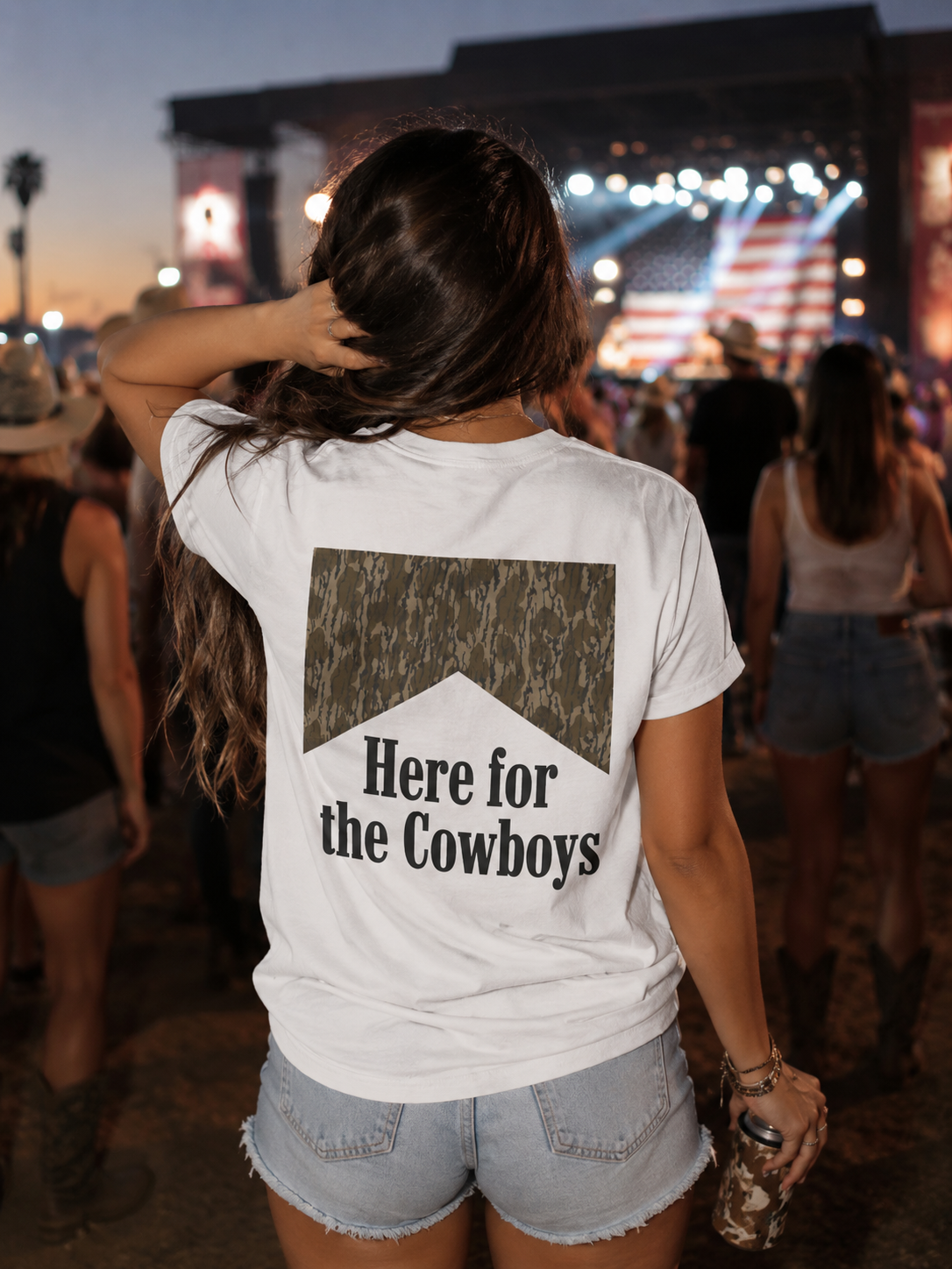 Cowboy Skull T‑Shirt — “Here for the Cowboys” Graphic Tee