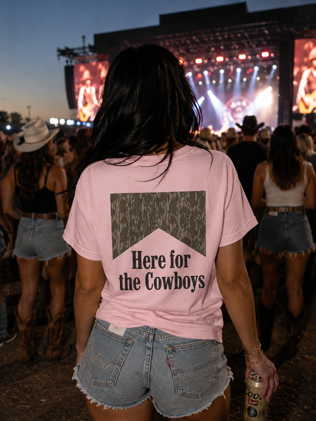 Cowboy Skull T‑Shirt — “Here for the Cowboys” Graphic Tee