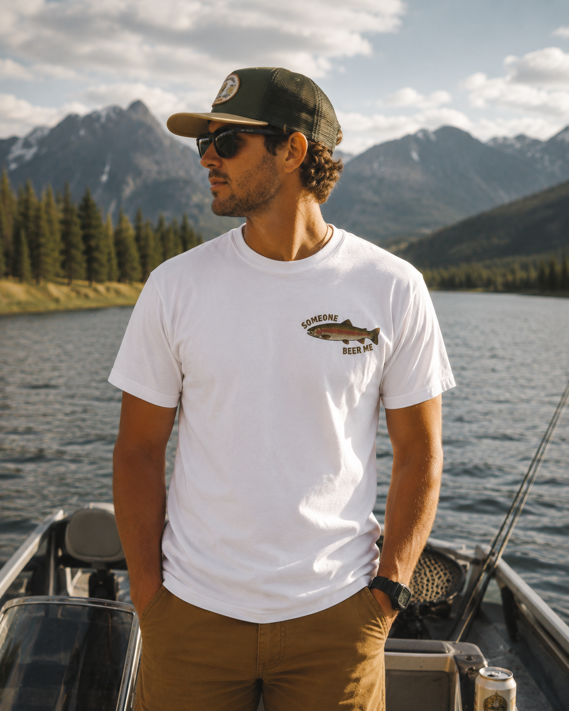 Cast & Country Trout Fishing Tee ("Someone Beer Me") - Country Trout T-Shirt