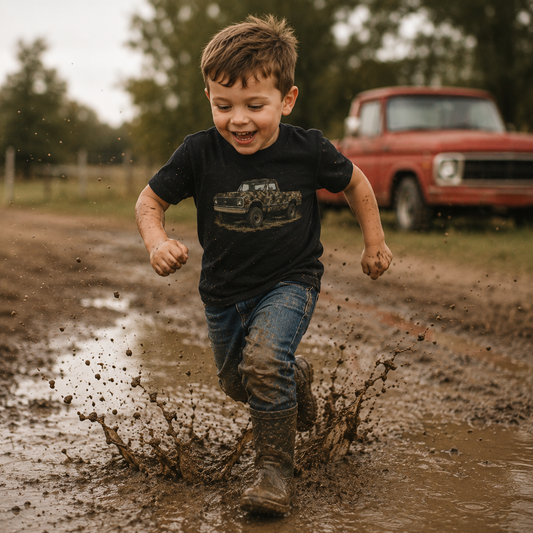 Toddler Tee — Vintage Camouflage Pickup Truck Graphic