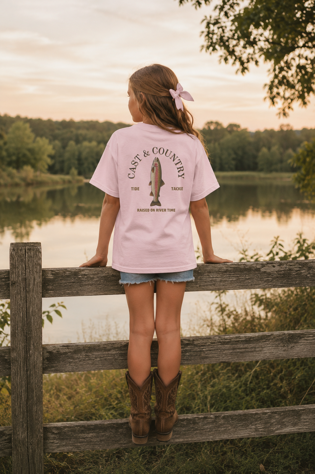 "Cast & Country" Trout Fishing Graphic Shirt - Kids Tee