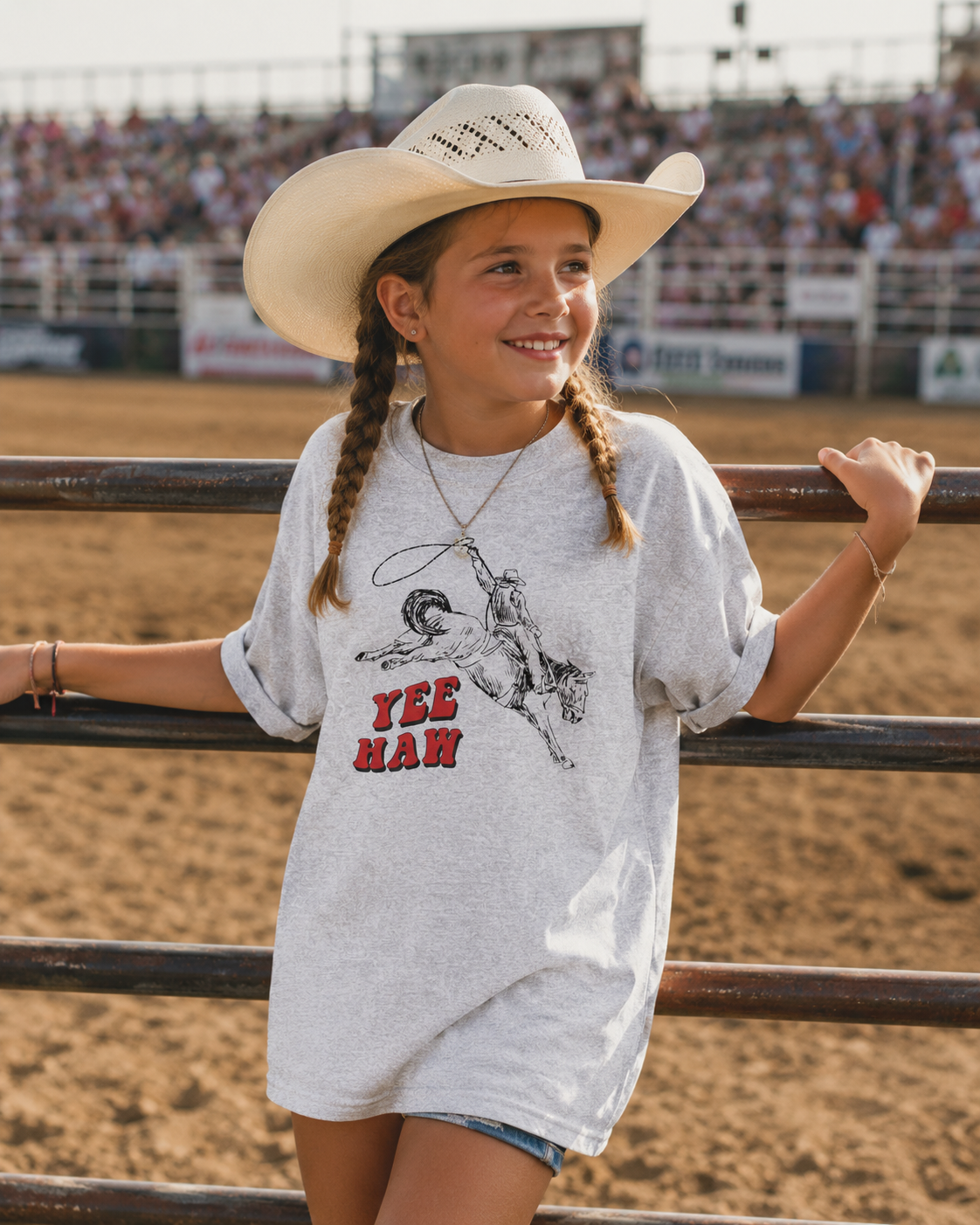 'Yee Haw' Rodeo Cowboy Graphic - Kids Tee