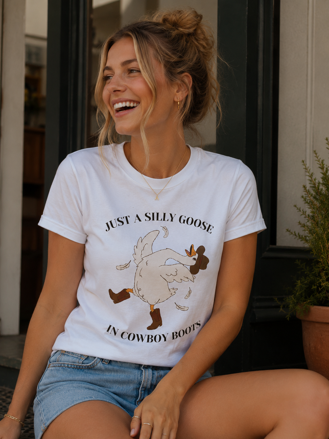 Silly Goose in Cowboy Boots Shirt | Funny Western Goose Tee | Cowgirl Humor Shirt | Trendy Country Graphic Tee | Cowboy Boots Goose Shirt