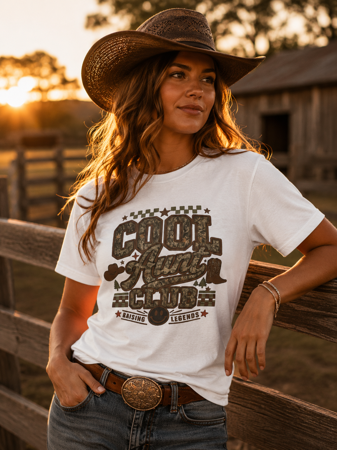 Cool Aunt Club Camo Tee — 'Raising Legends' Vintage Style