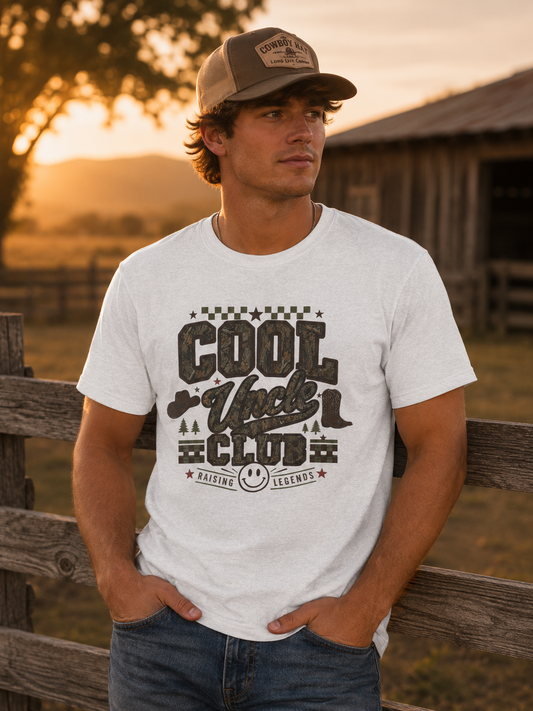 Cool Uncle Club Camo Tee — 'Raising Legends' Vintage Style