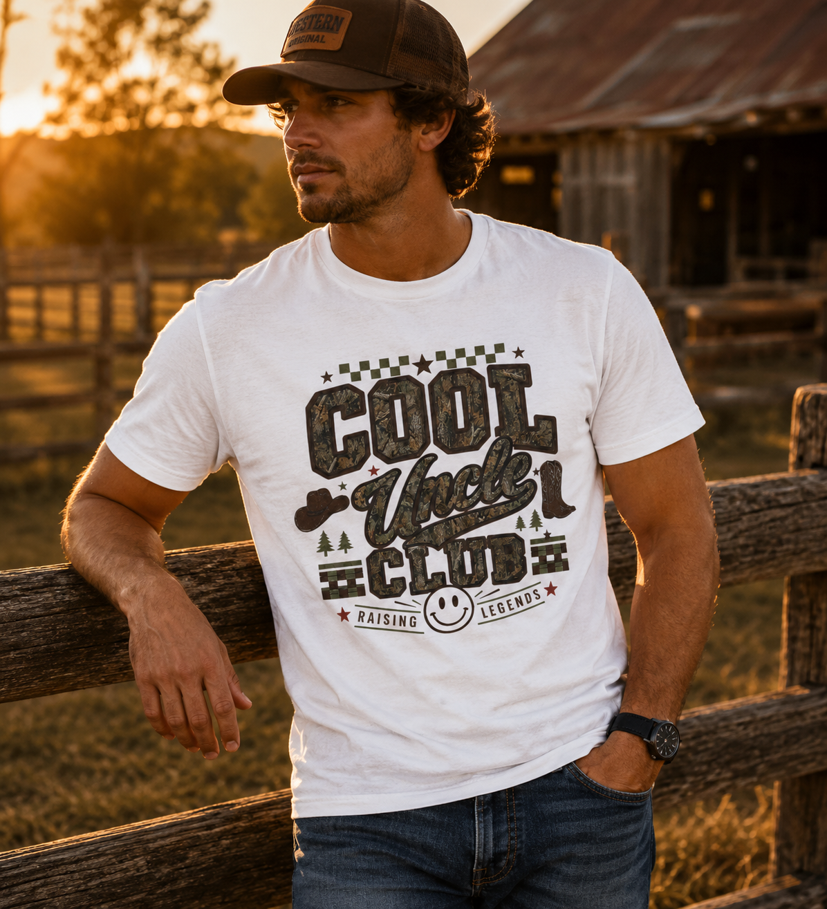 Cool Uncle Club Camo Tee — 'Raising Legends' Vintage Style