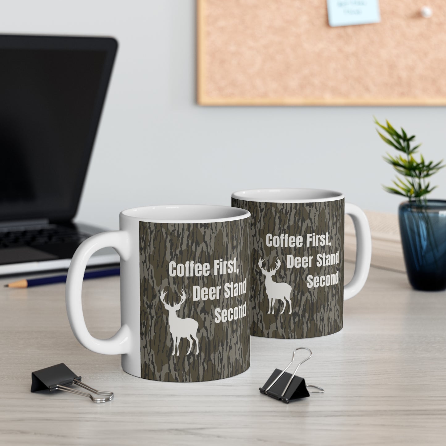 Coffee First, Deer Stand Second Camouflage Hunting Mug – 11oz