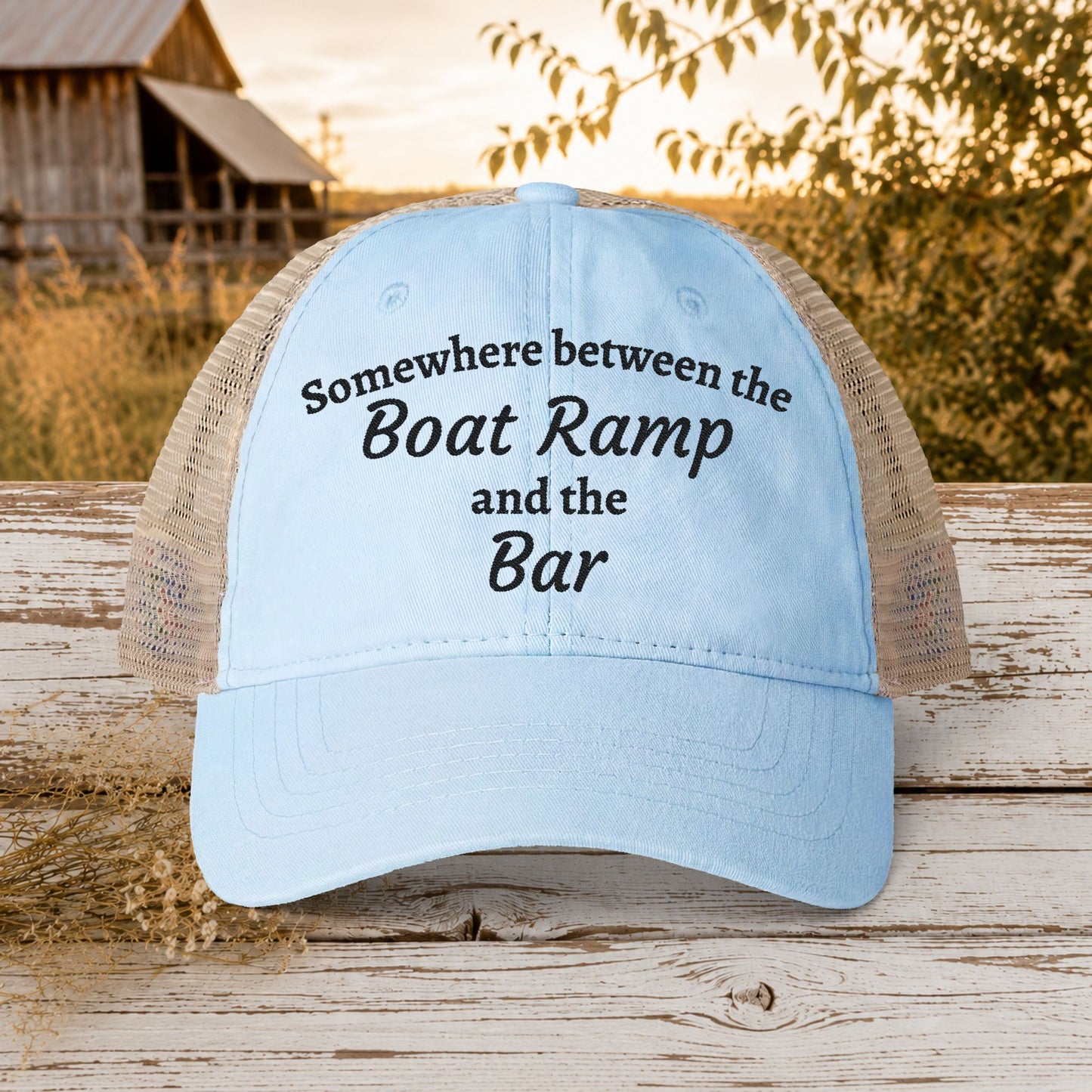 Boat Ramp & Bar Embroidered Hat for Women