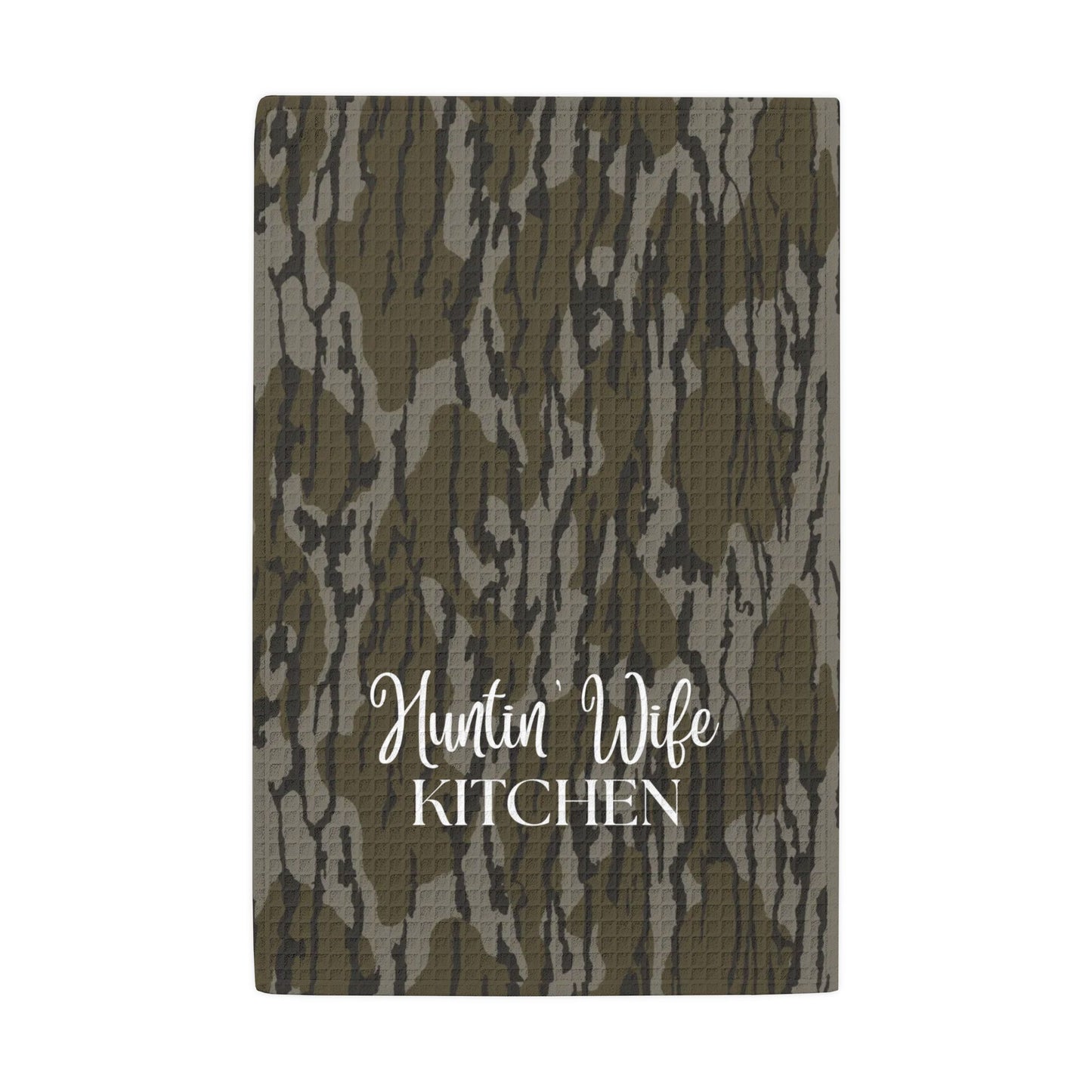 Huntin' Wife Kitchen Waffle-Weave Tea Towel - Camo Decorative Kitchen Towel