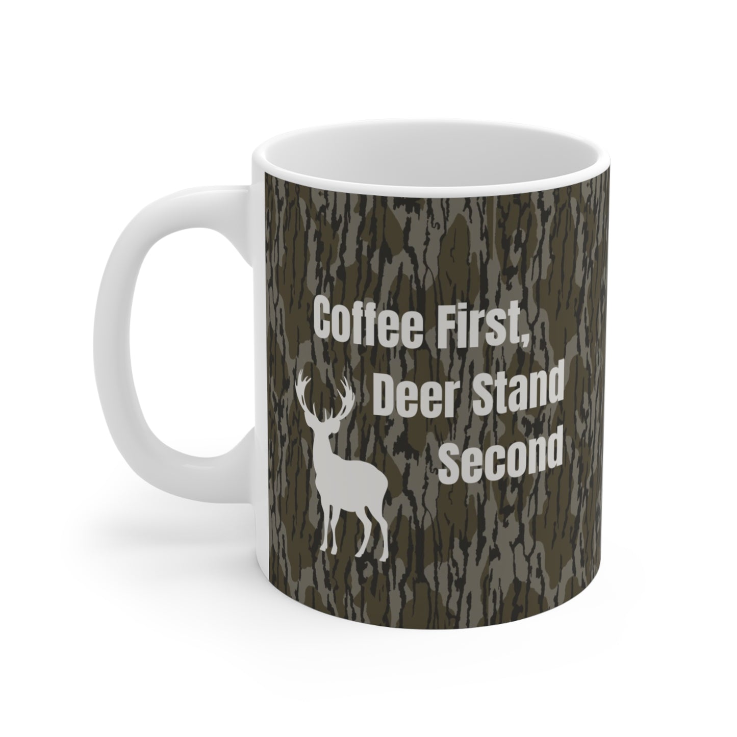 Coffee First, Deer Stand Second Camouflage Hunting Mug – 11oz