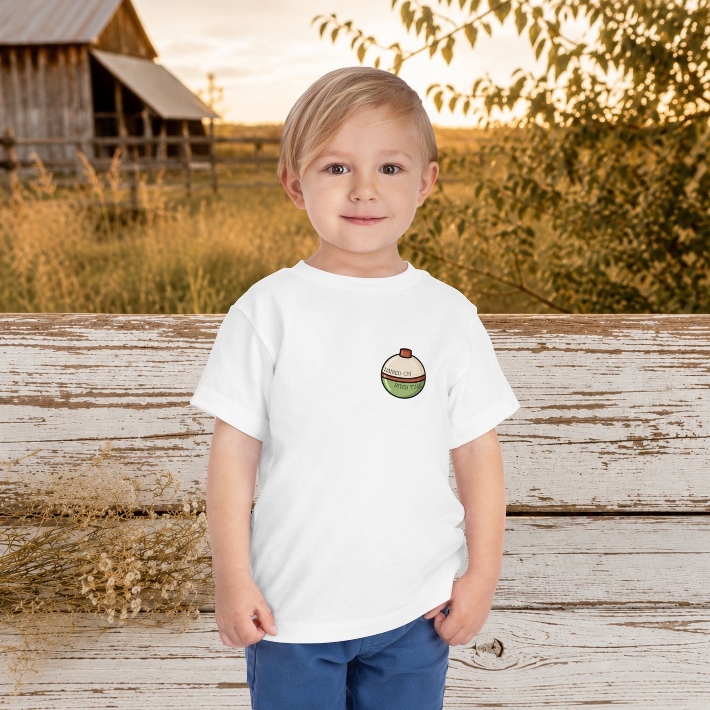 “Reel Cool Kid” Fishing Bass Graphic - Toddler Tee