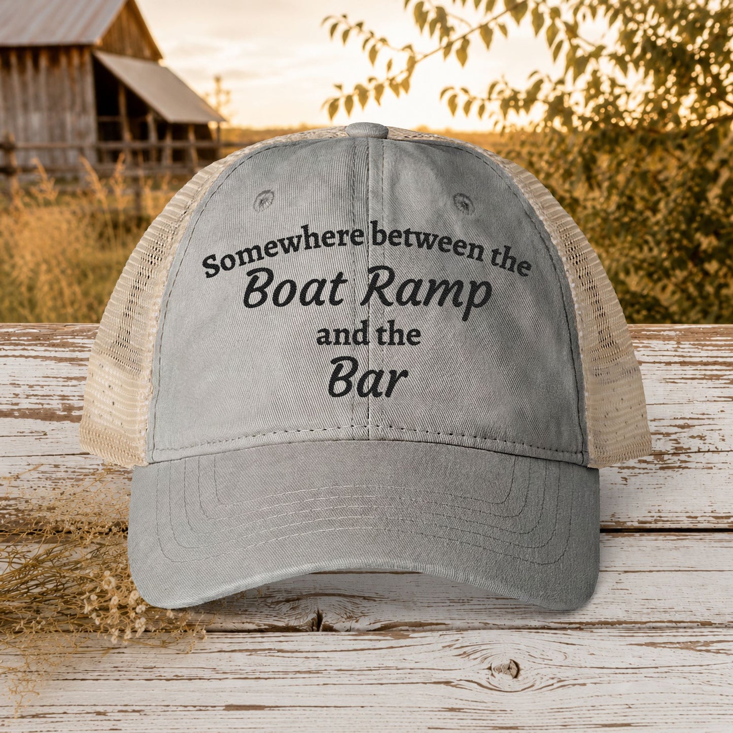 Boat Ramp & Bar Embroidered Hat for Women