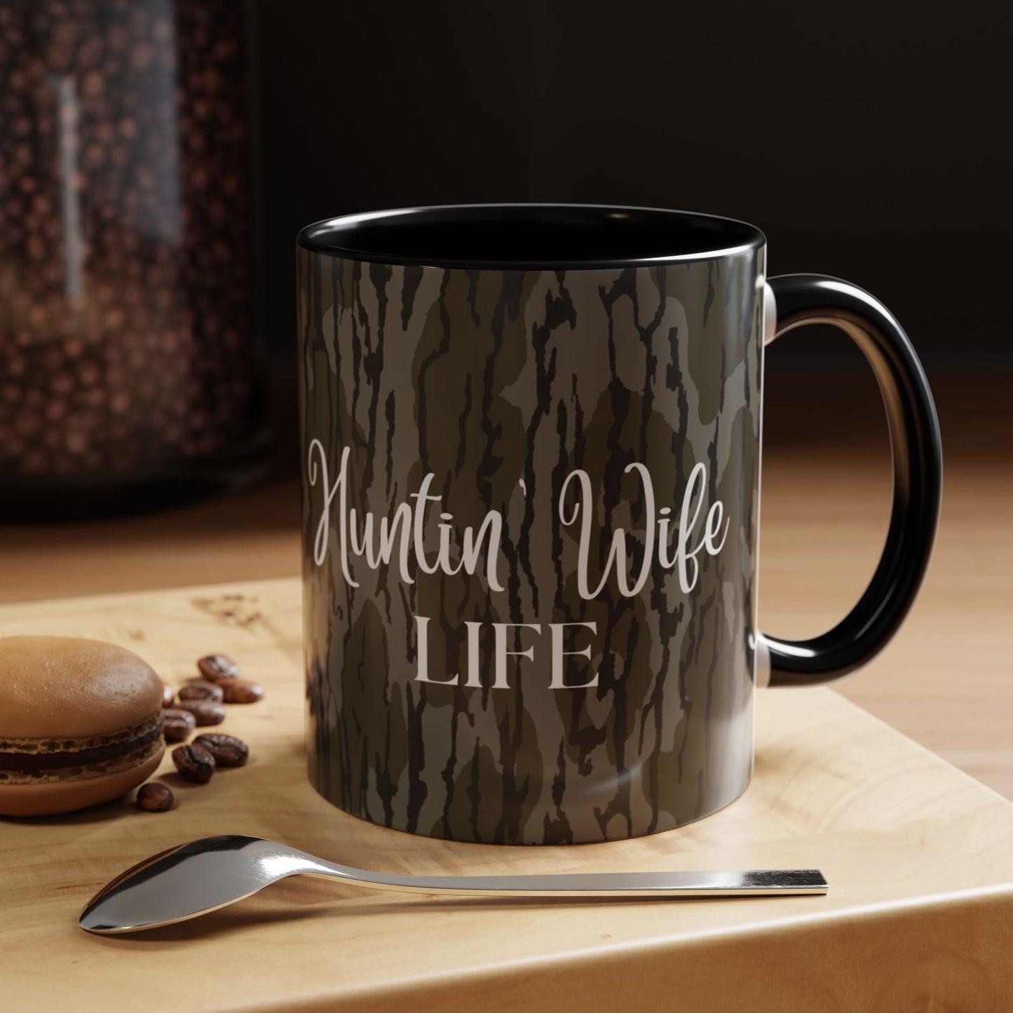 Hunting Wife Life Bottomland Camo Accent Coffee Mug