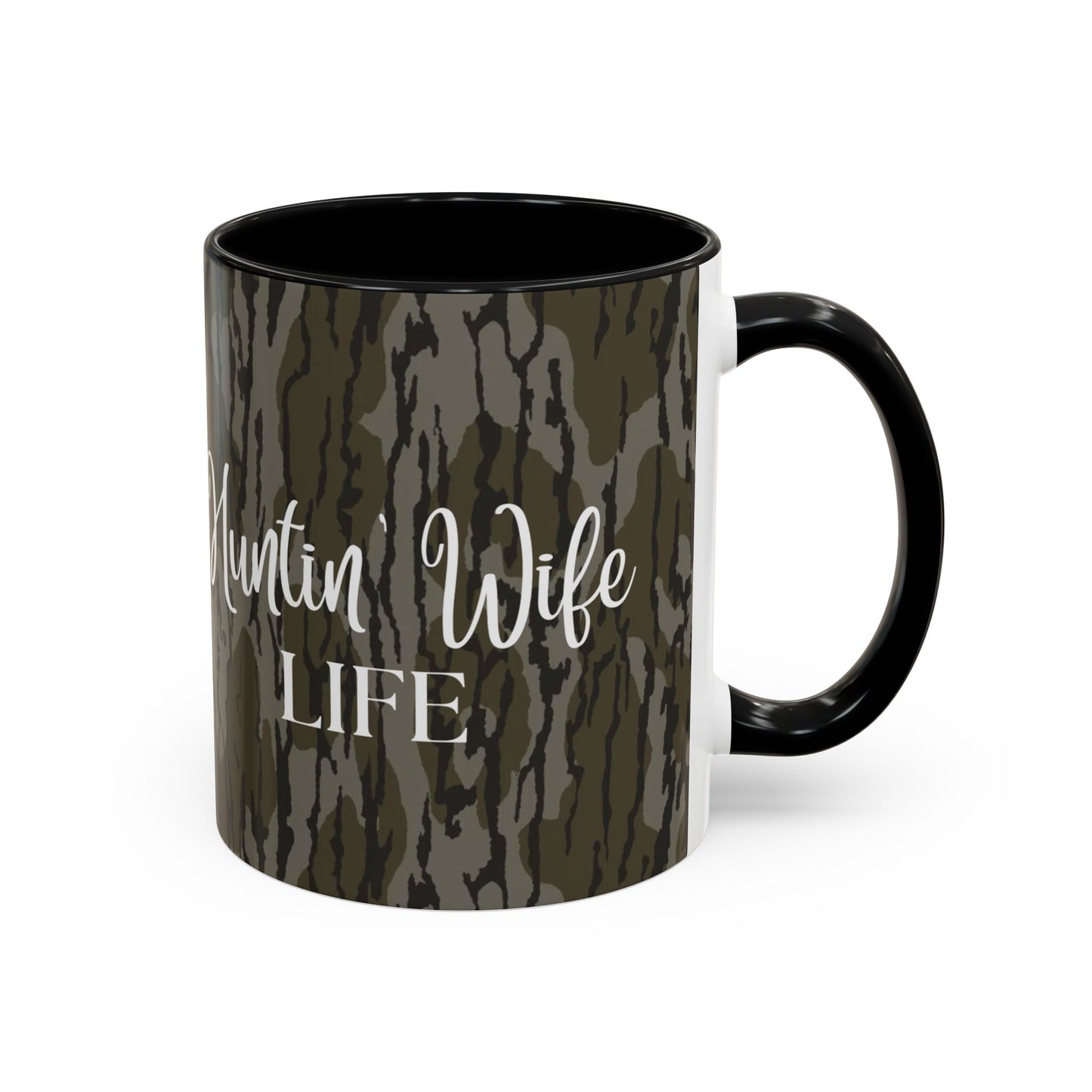Hunting Wife Life Bottomland Camo Accent Coffee Mug
