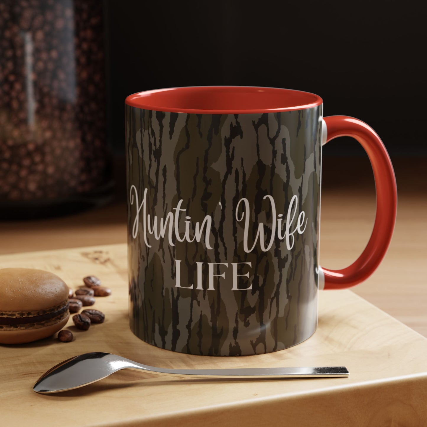 Hunting Wife Life Bottomland Camo Accent Coffee Mug