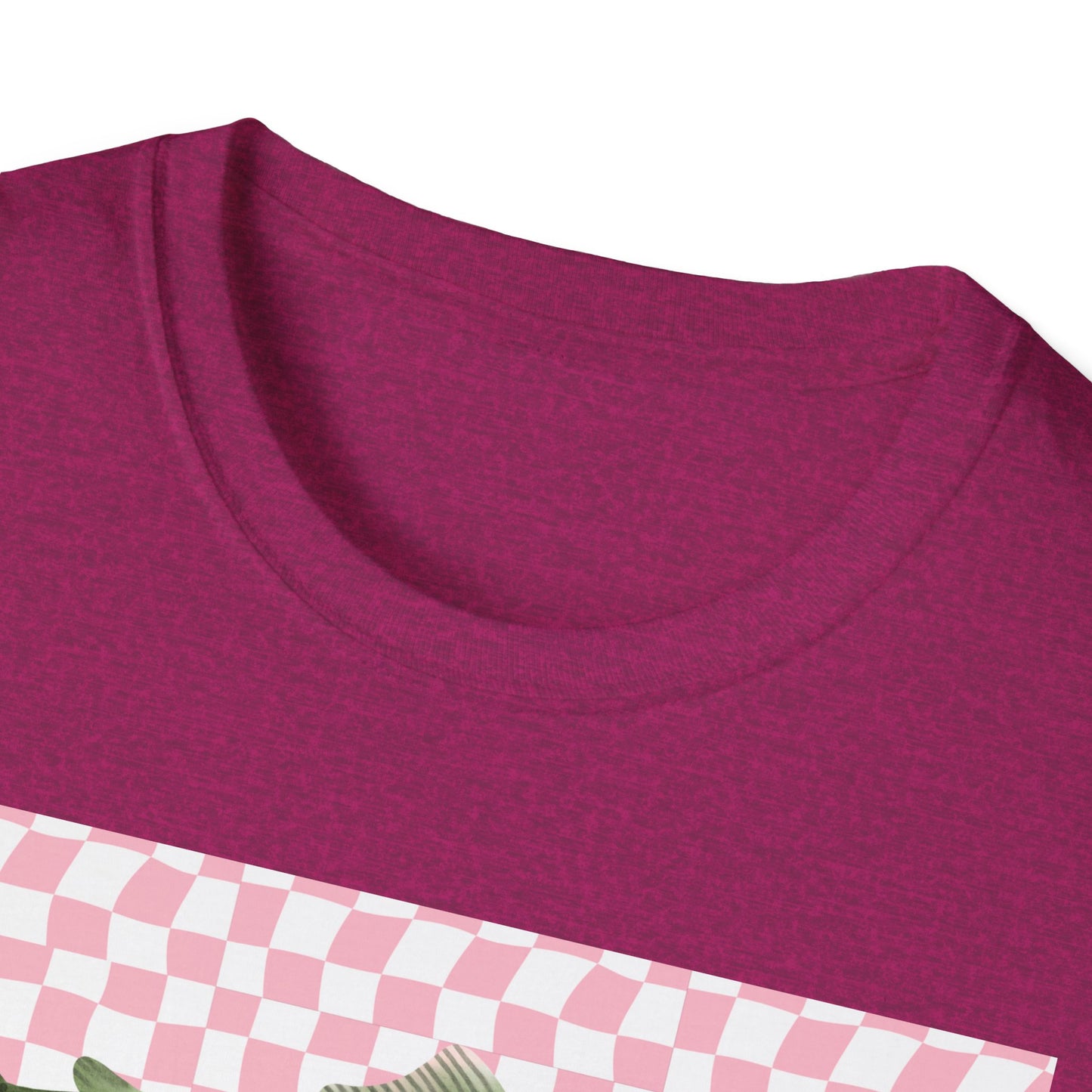 Three Vintage Fish T-Shirt | Pink Checkerboard Background