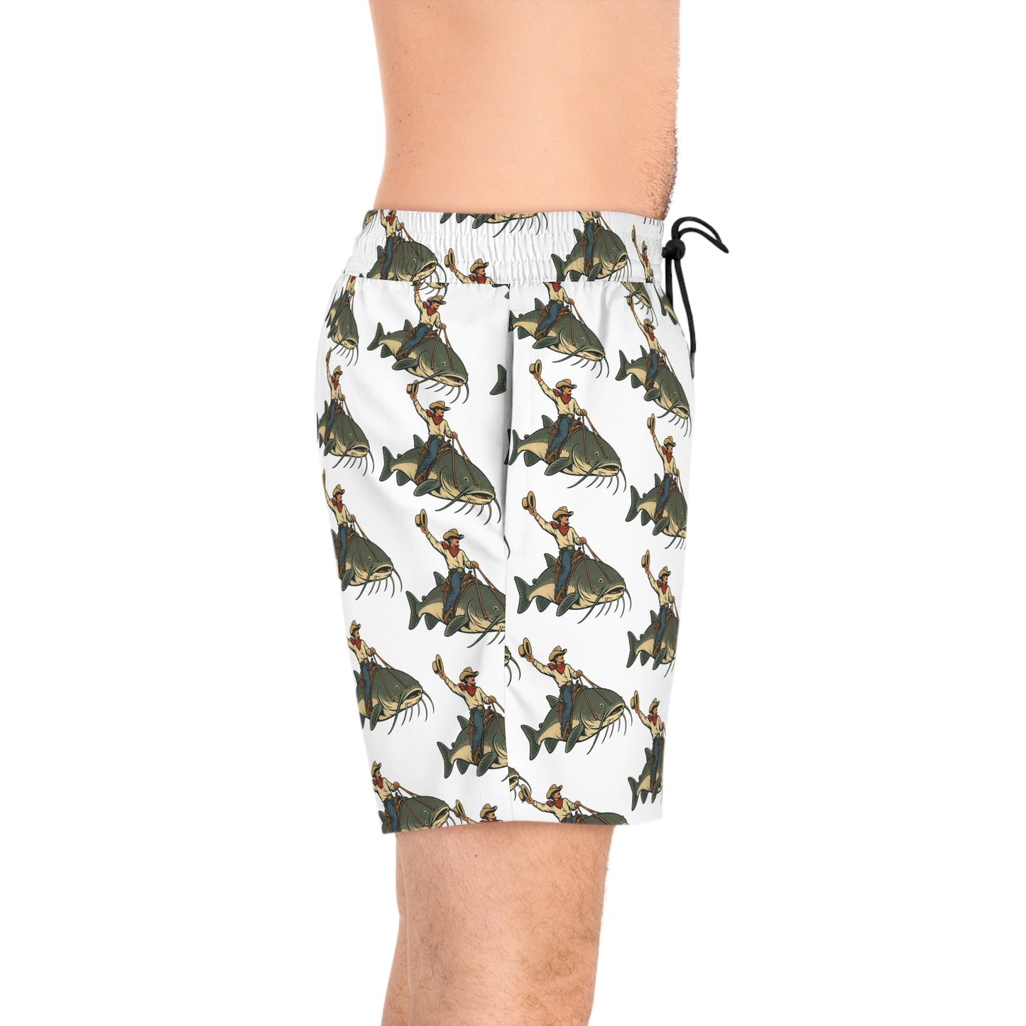 Dirty Water Cowboy Catfish Swim Shorts - Men’s Mid-Length Beach Trunks