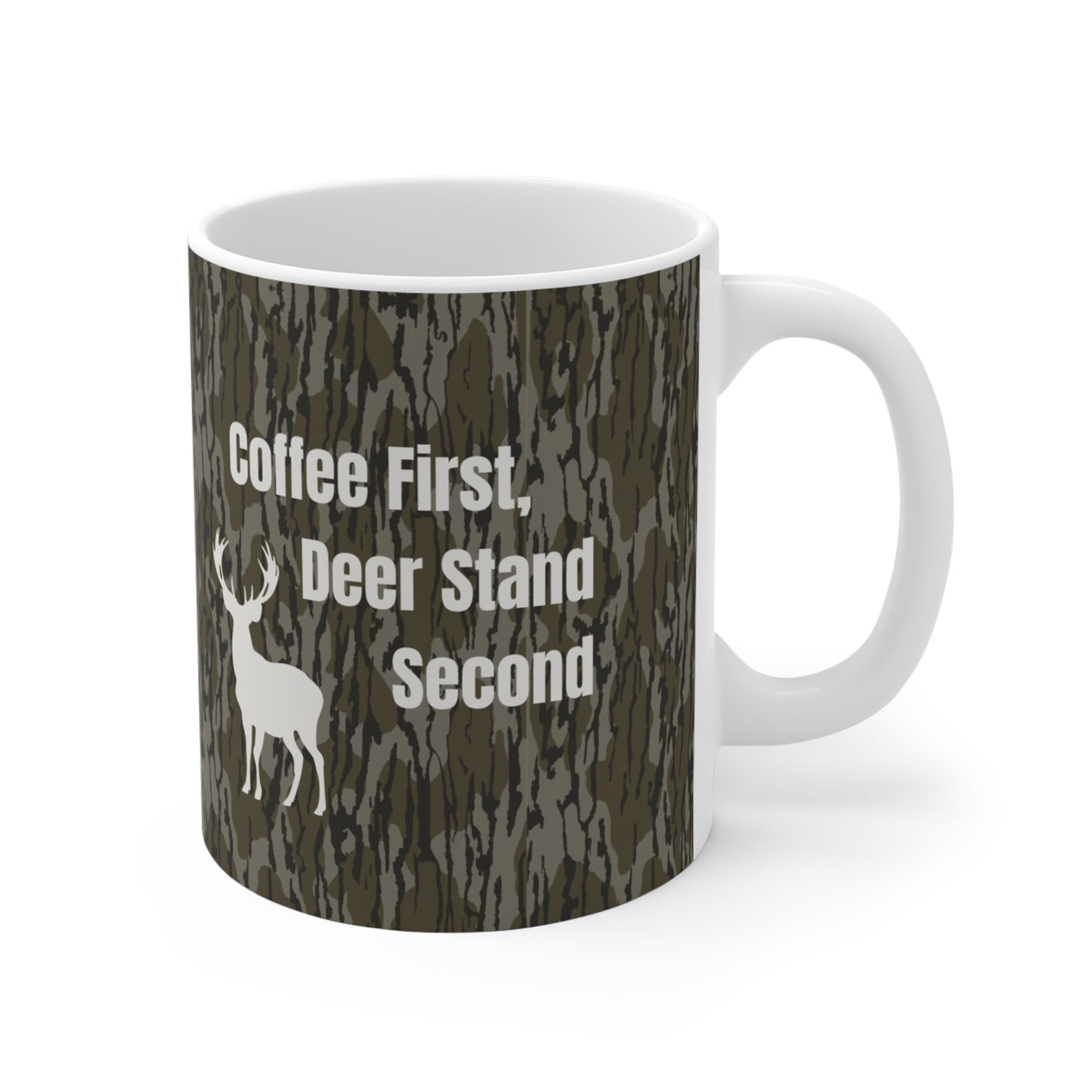 Coffee First, Deer Stand Second Camouflage Hunting Mug – 11oz