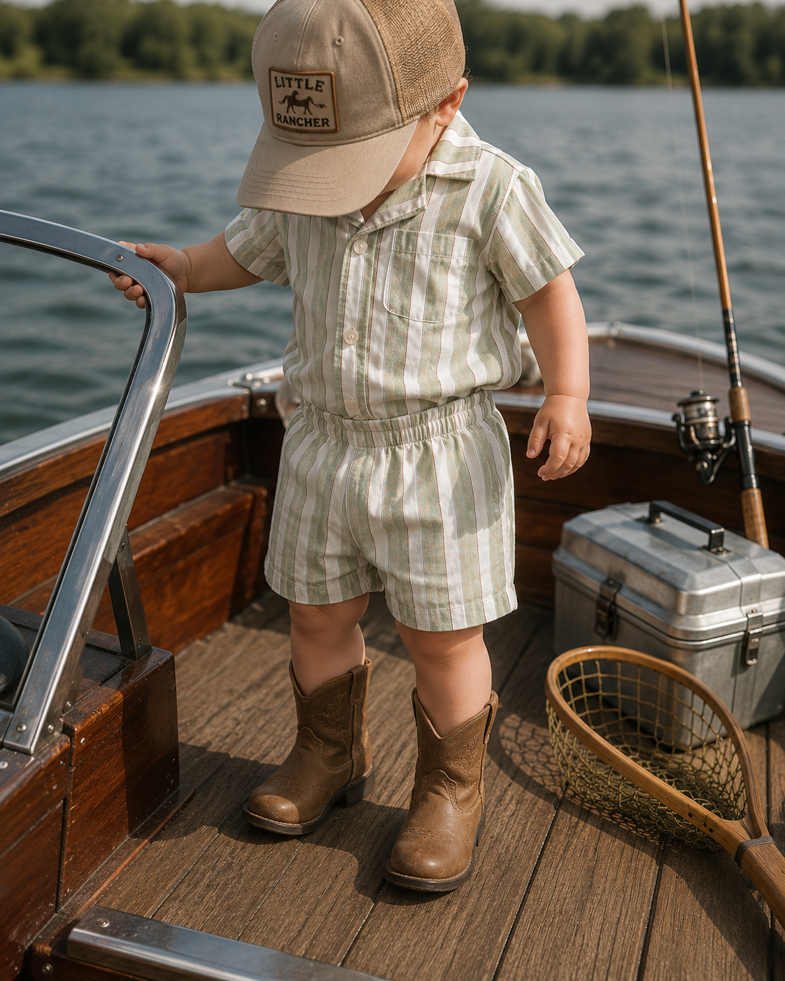 Little Coastal Cowboy Stripe Matching Set