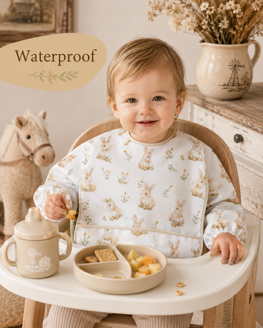 Waterproof Feeding Bib, Washable-Easy To Clean - Baby Essential